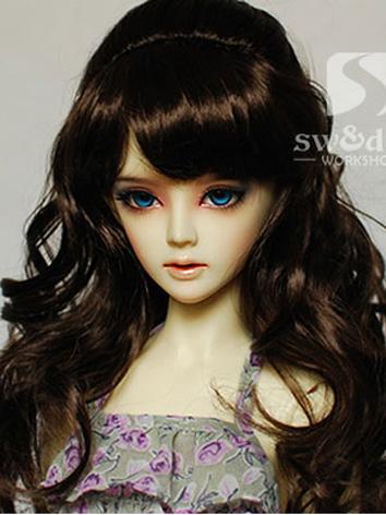 BJD Wig Dark Brown Curly Wig JW064 for SD/MSD Ball Jointed Doll