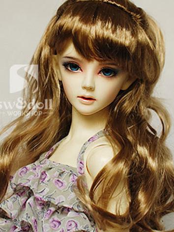 BJD Wig Light Brown Curly Wig JW064 for SD/MSD Ball Jointed Doll
