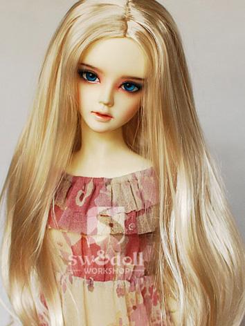 BJD Wig Gold Long Straight Hair Wig JW067 for SD/MSD Ball Jointed Doll