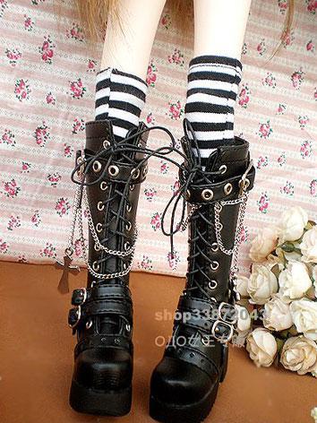 1/3 1/4 70cm Shoes Girl/Boy Punk Boots for 70cm/SD/MSD Ball-jointed Doll