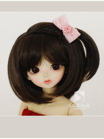 BJD Wig Girl Coffee JW077 for SD/MSD Ball-jointed Doll