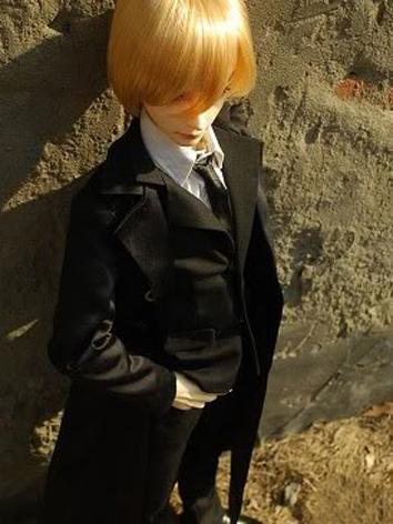 BJD Clothes Boy Black Long coat for MSD/SD/SD17/70cm Size Ball-jointed Doll