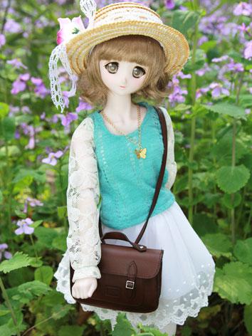 BJD Clothes Girl White&Blue Dress for SD/DD/MSD Ball-jointed Doll