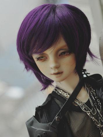 BJD Boy/Girl Purple Short Wig for SD/MSD/YSD Size Ball-jointed Doll