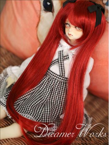 BJD Girl Wine Red Wig for SD Size Ball-jointed Doll