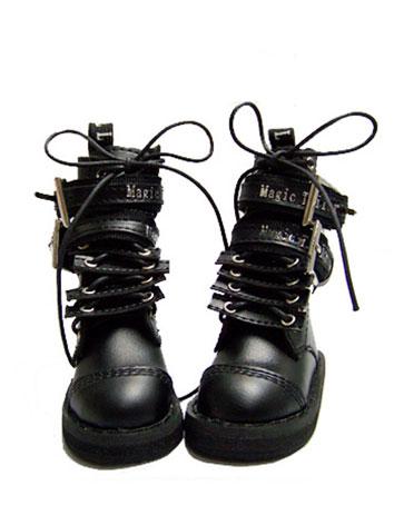 Bjd Shoes Boy/Girl Black Punk Short Boots Shoes 8801 for SD Size Ball-jointed Doll