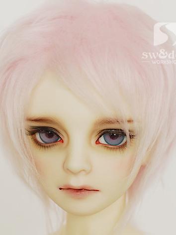BJD Wool Wig Light Pink  Short Wig for SD/MSD/YSD Ball Jointed Doll