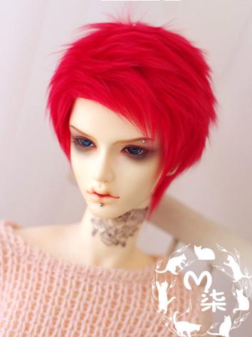 BJD Wool Wig Red Short Wig for SD Size Ball-jointed Doll
