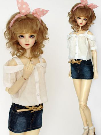 BJD Clothes Girl White Basic T-shirt for SD/MSD Ball-jointed Doll