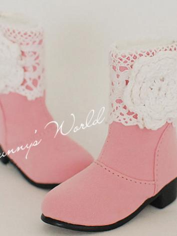Bjd Shoes Female White/Pink/Black Lace Boots 【SUN76】for SD/MSD Size Ball-jointed Doll