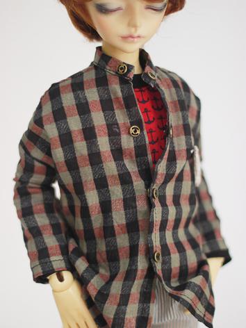 BJD Clothes Male/Female Coffee Gird Shirt for MSD Ball-jointed Doll