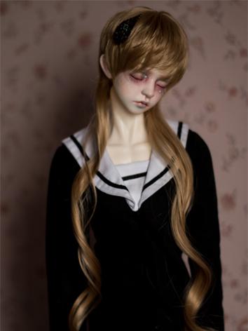 BJD Male/Female Brown Long Hair Wig for SD Size Ball-jointed Doll
