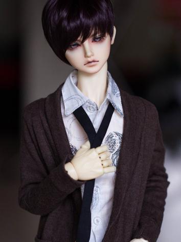 Bjd Male Female Dark Purple Short Hair Wig For Sd Size Ball