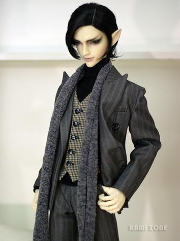 BJD Clothes Male Gray Stripe Suit for SD Ball-jointed Doll