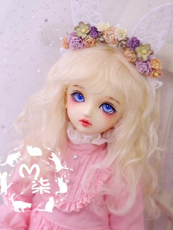 BJD Wig Light Gold Curly Hair Wig for YSD/MSD/SD Size Ball-jointed Doll