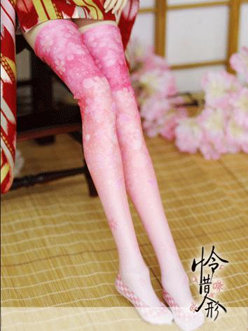 Bjd Socks Lady Pink Sakura High Stockings for SD Ball-jointed Doll