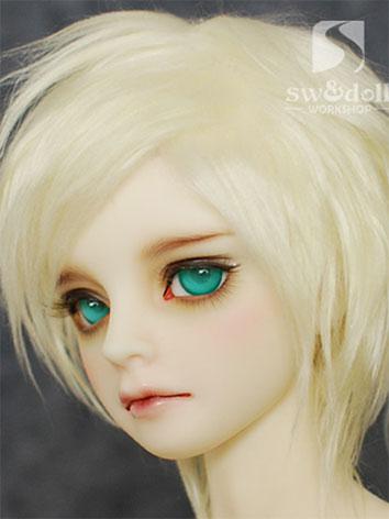 BJD Wig Light Gold Hair Wool Wig for SD/MSD/YO-SD Size Ball Jointed Doll