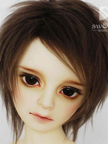 BJD Wig Chocolate Hair Wool Wig for SD/MSD/YO-SD Size Ball Jointed Doll
