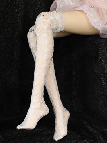 Bjd Socks Girls White Lace High Socks Stockings for SD/MSD Ball-jointed Doll