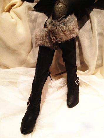  Bjd Girl/Female Black Over-knee Boots High-heel Shoes for SD16 Ball-jointed Doll 