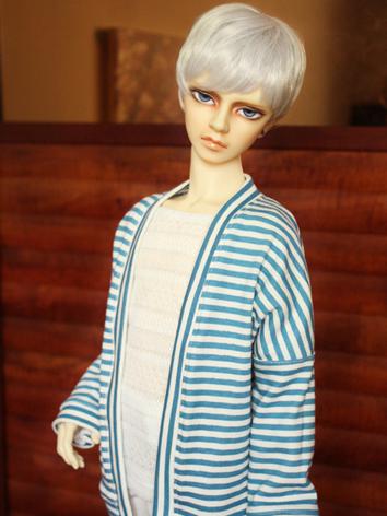 Bjd Clothes Boy White&Blue Stripe Cardigan Coat for SD13 Ball-jointed Doll