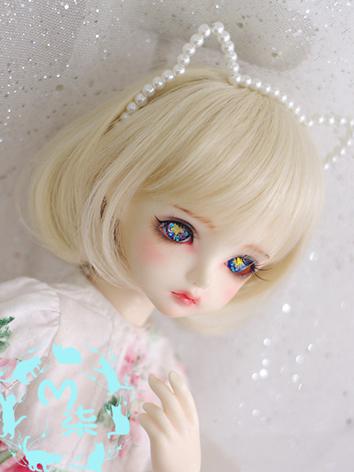 BJD Wig Gold BOBO Hair Wig for MSD/SD Size Ball-jointed Doll