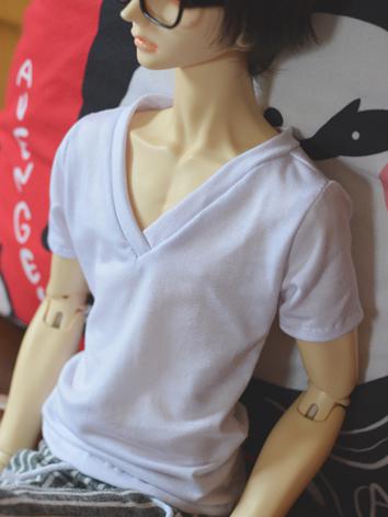 BJD Clothes Black/White/Gray Short Sleeves T-shirt A095 for MSD/SD/70cm Size Ball-jointed Doll