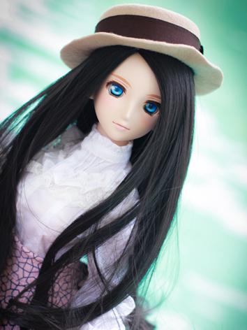 BJD Female Black Long Hair Wig for SD Size Ball-jointed Doll