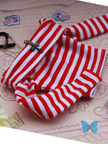 BJD Clothes Red&White Stripe T-shirt for SD/DD/MSD Size Ball-jointed Doll