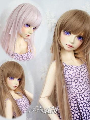 BJD Female Pink/Brown Hair Wig for SD/MSD Size Ball-jointed Doll