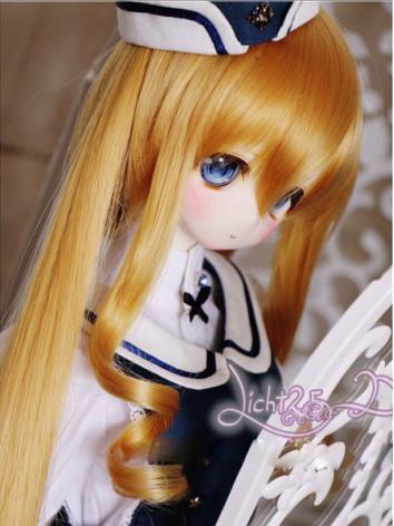 BJD Girl White/Gold Curly Wig for SD/MSD/YSD Size Ball-jointed Doll