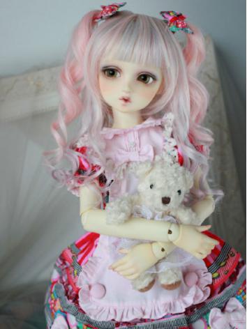 BJD Pink Curly Wig 220 for SD/MSD/YSD Size Ball-jointed Doll