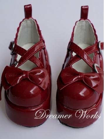 Bjd Red Lolita Shoes for SD/MSD Ball-jointed Doll