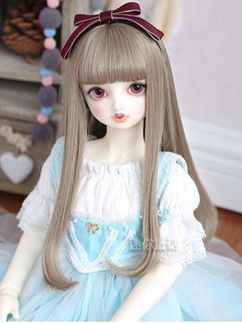 BJD Girl Light Brown/Silver/Flaxen Curly Hair Wig for SD Size Ball-jointed Doll