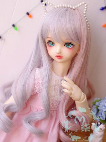 BJD Wig Gray&Pink Curly Hair Wig for YOSD/MSD/SD Size Ball-jointed Doll