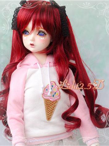 BJD Wig Sweet Girl Red Hair for SD/MSD/YSD Size Ball-jointed Doll