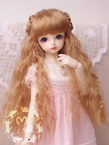 BJD Wig Dark Gold Curly Hair Wig for SD/MSD/YSD Size Ball-jointed Doll