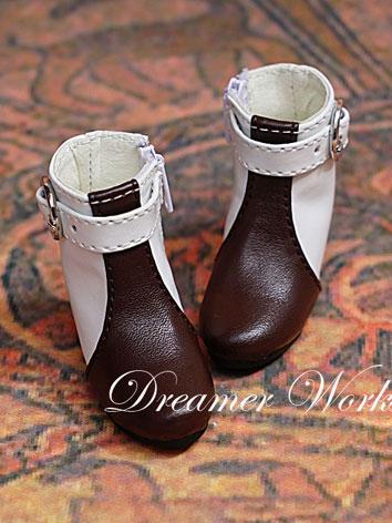 Bjd Female White&Brown Short Boots for SD Ball-jointed Doll