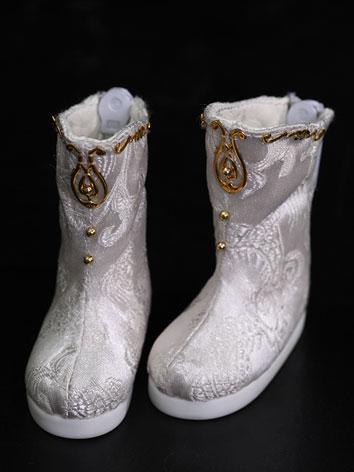 【Limited Edition】Bjd Shoes 1/6 baby doll satin white boots SH617012 for YO-SD Size Ball-jointed Doll