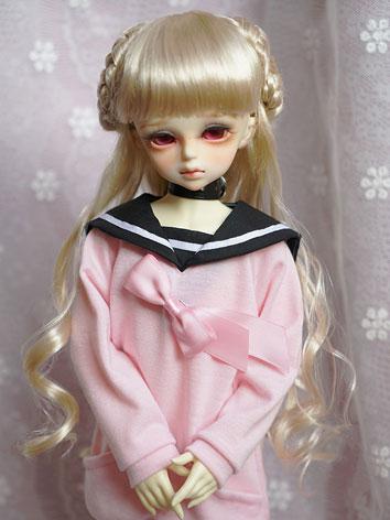 BJD Wig 1/3 1/4 Female Light gold Princess Hair Wig for SD/MSD Size Ball-jointed Doll