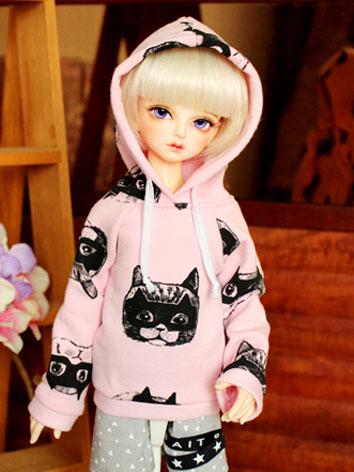 Bjd Clothes 1/4 1/3 Boy/Girl Pink Printed T-shirt for MSD/SD Ball-jointed Doll
