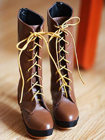 Bjd 1/3 Girl Brown/Black High Boots shoes for SD Ball-jointed Doll