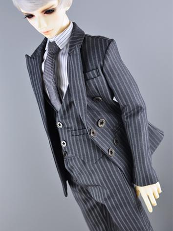 BJD Boy/Male Clothes White/Gray Suit for 70cm/SD/MSD Size Ball-jointed Doll