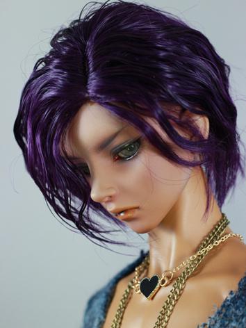 Bjd Wig Boy Purple Curly Hair Wig For Sd Msd Size Ball Jointed