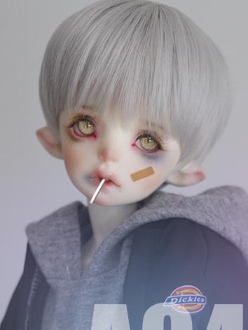 1/4 Wig Male/Boy 7-8inch Silver White Short Hair A04 for MSD Size Ball-jointed Doll