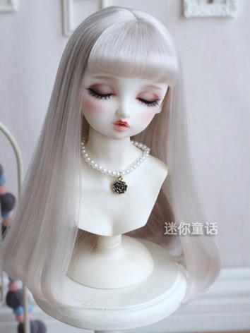 Girl Silver Hair 1/3 1/4 Wig for SD/MSD Size Ball-jointed Doll