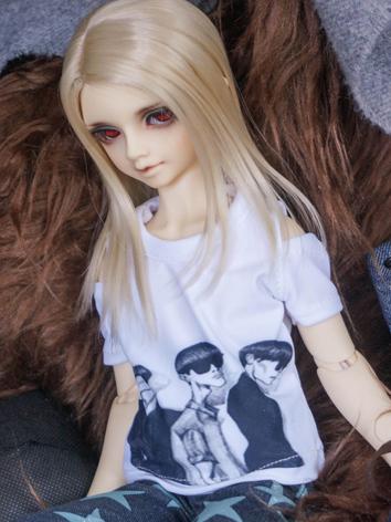 1/4 Clothes White T-shirt for MSD Ball-jointed Doll