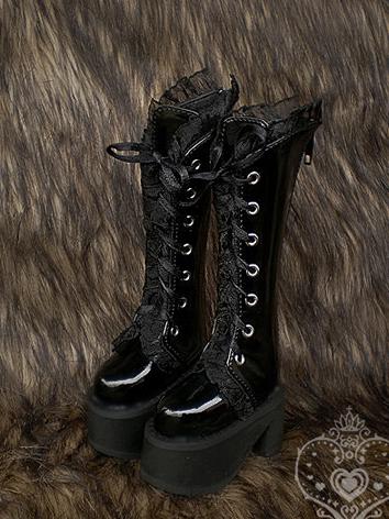 1/3 1/4 Bjd Girl Black Lace Boots for SD/MSD Ball-jointed Doll