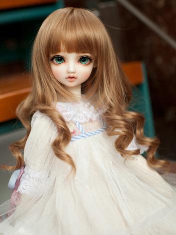 1/3 1/4 Wig Girl Light Brown/Chocolate Curly Hair LPW001 for SD/MSD Size Ball-jointed Doll