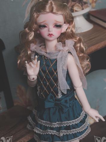 1/4 1/6 Dark Green Lady Dress+Saintpaulia Memory+ for YSD/MSD Size Ball-jointed Doll
